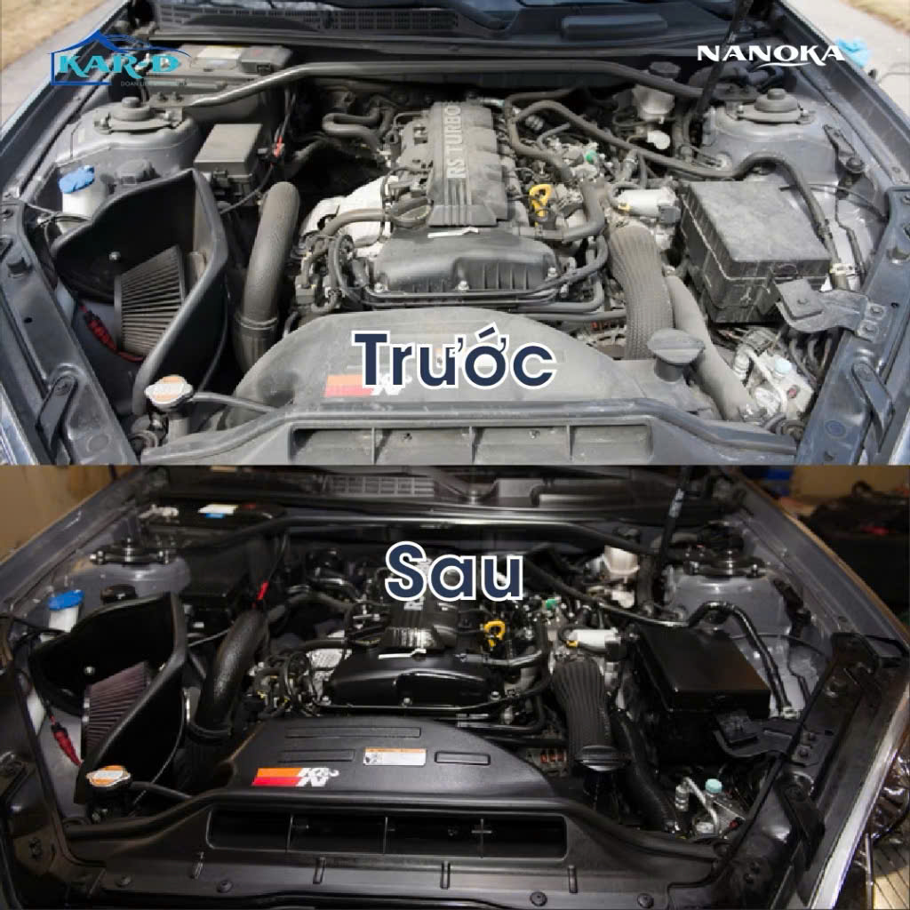 Dung dịch vệ sinh khoang máy, chi tiết, động cơ Nanoka