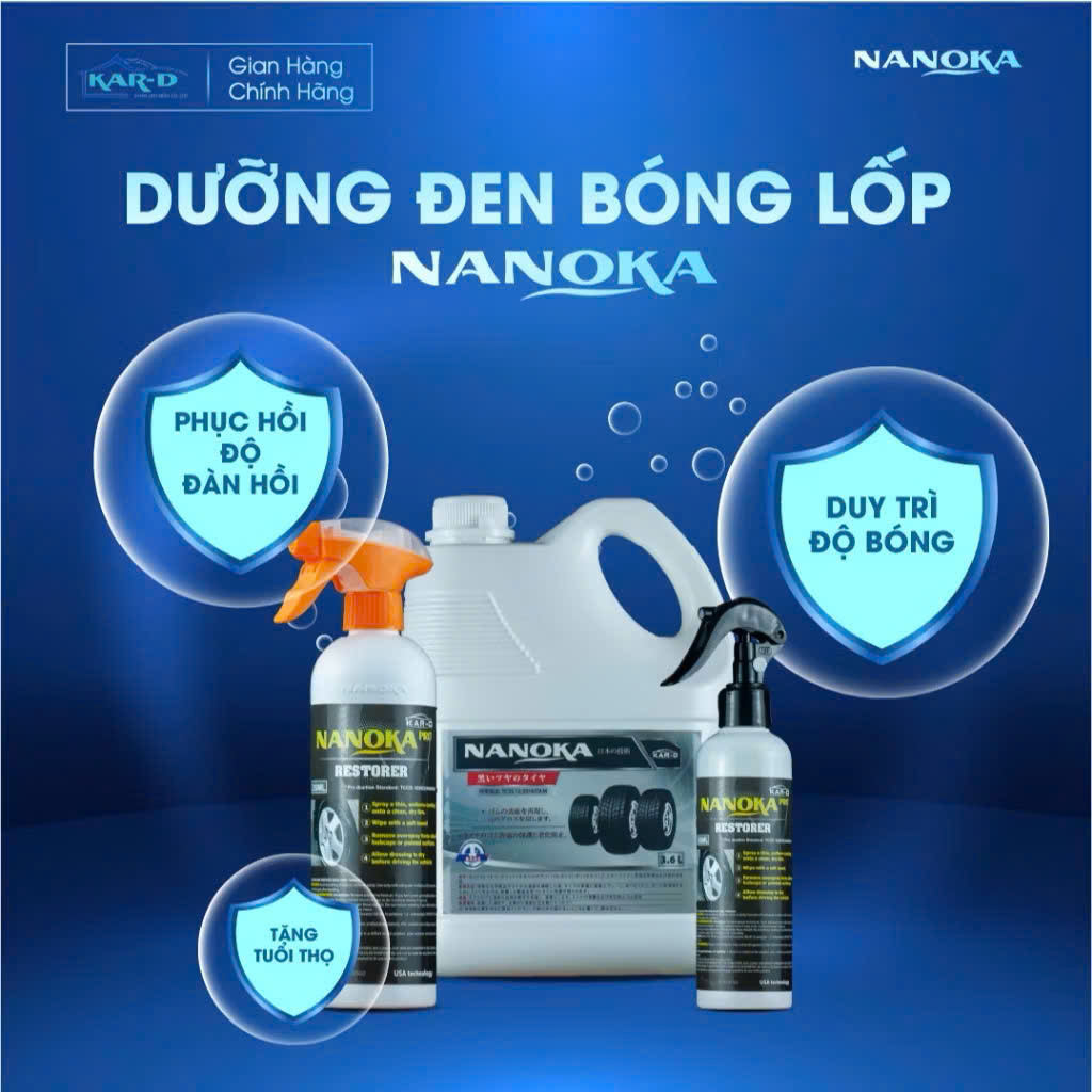 Dưỡng đen bóng lốp Nanoka